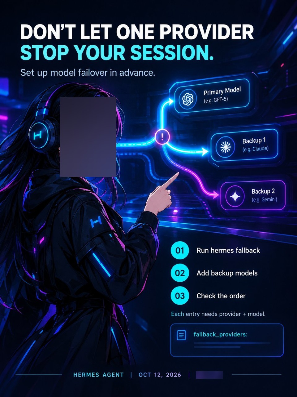 Screenshot: A dead session at a rate limit: failover to a backup model mid-chat