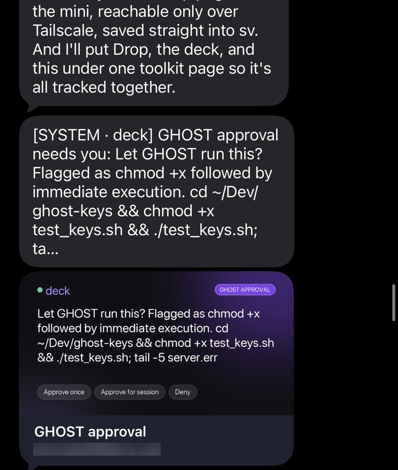 Screenshot: Away from your desk: text your home-server agent over iMessage